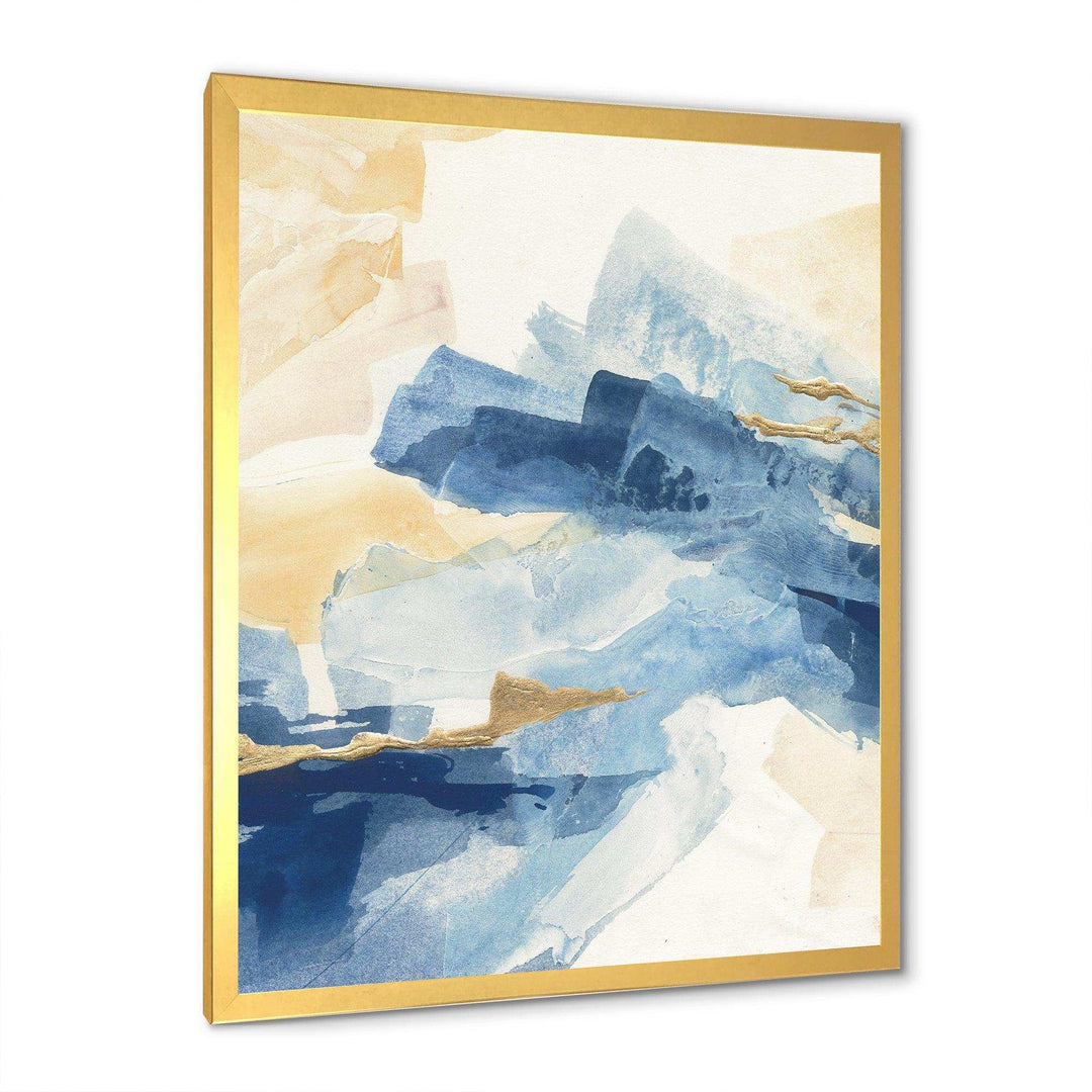 Metallic Gold Indigo II - Modern Living Room Wall Decor