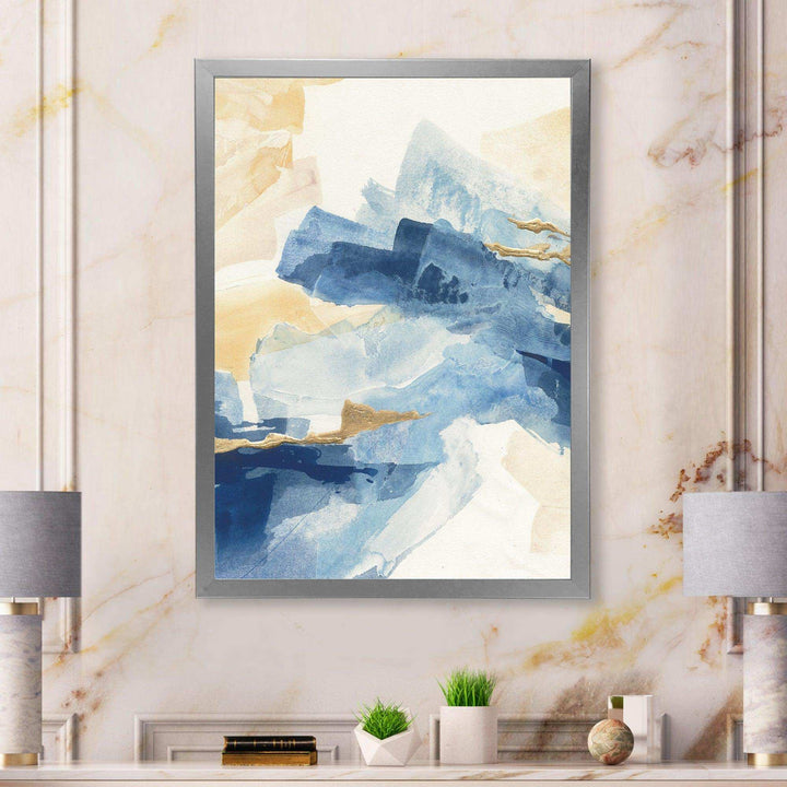Metallic Gold Indigo II - Modern Living Room Wall Decor