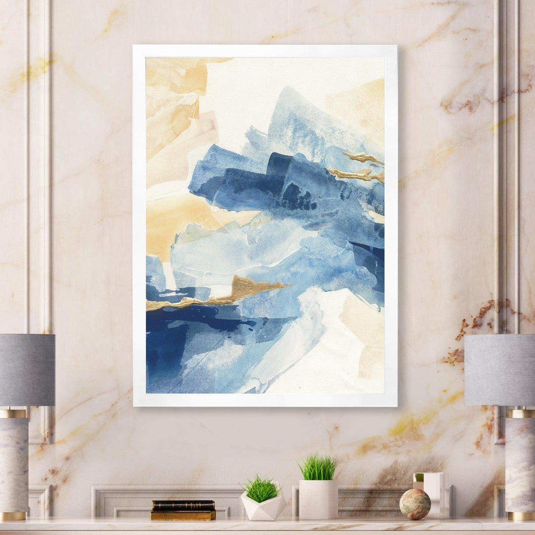 Metallic Gold Indigo II - Modern Living Room Wall Decor