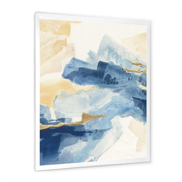 Metallic Gold Indigo II - Modern Living Room Wall Decor