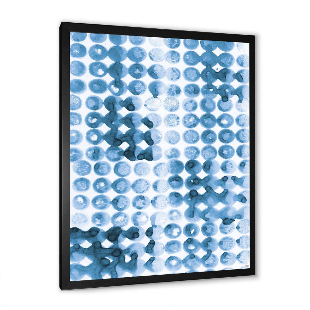 Indigo watercolor geometrical II - Mid-Century Modern Bedroom Wall Art