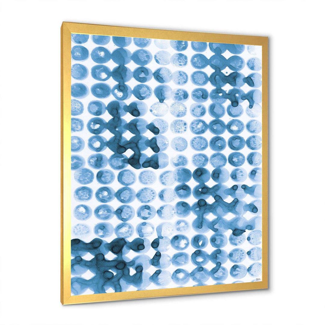 Indigo watercolor geometrical II - Mid-Century Modern Bedroom Wall Art