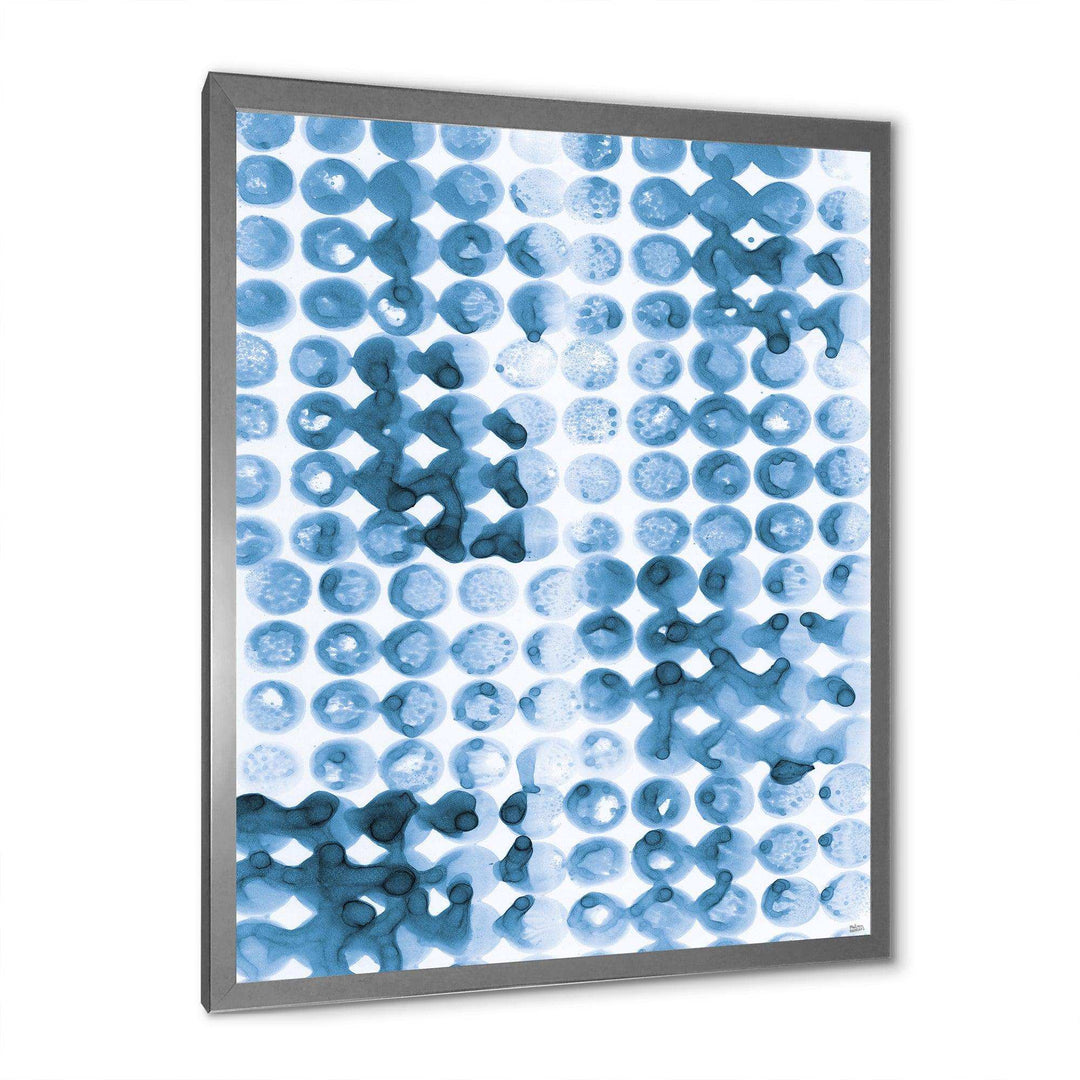 Indigo watercolor geometrical II - Mid-Century Modern Bedroom Wall Art