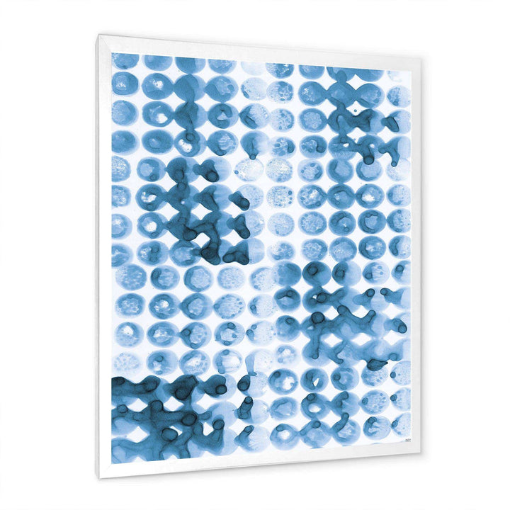 Indigo watercolor geometrical II - Mid-Century Modern Bedroom Wall Art