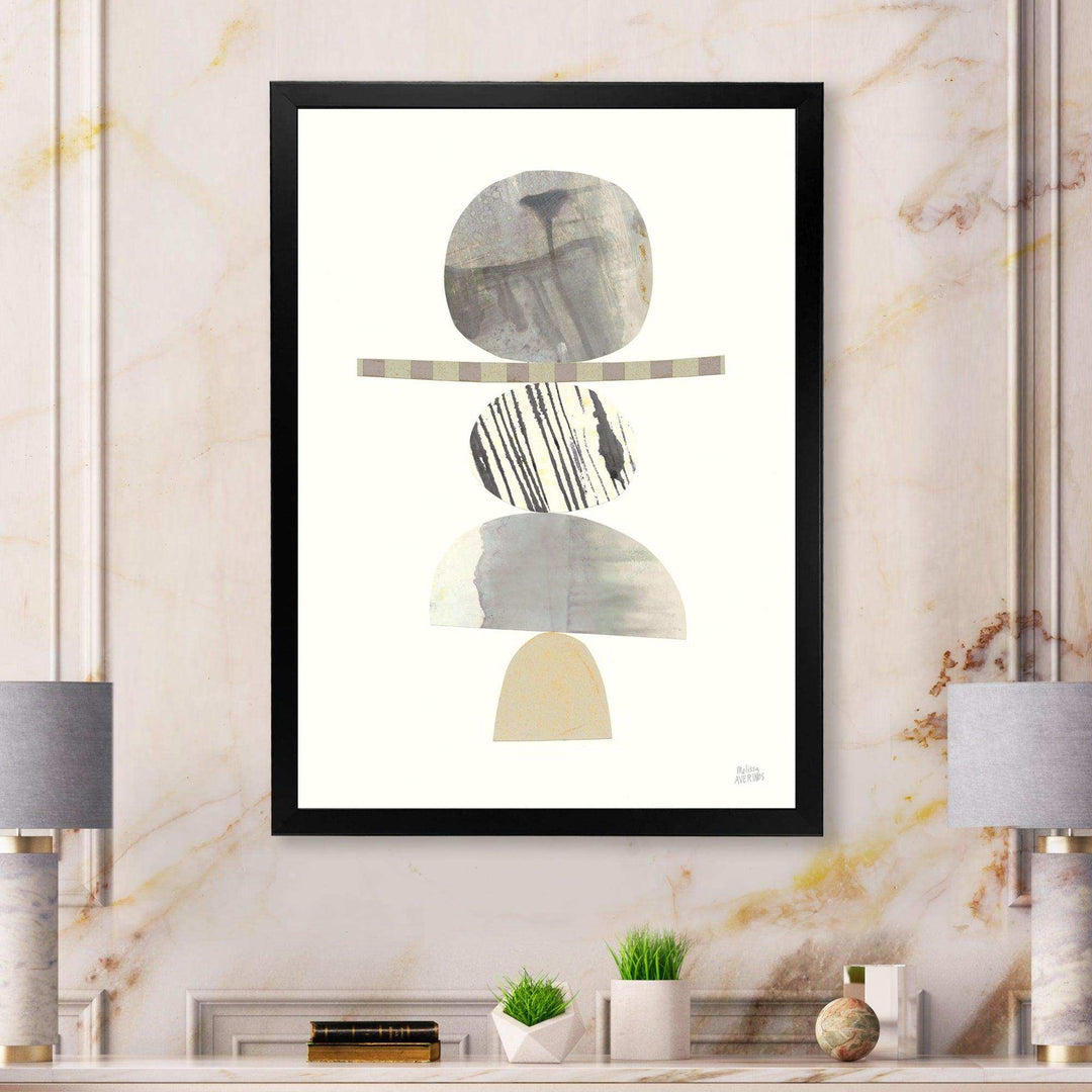 Geometric Balance Neutral I - Shabby Chic Living Room Wall Decor