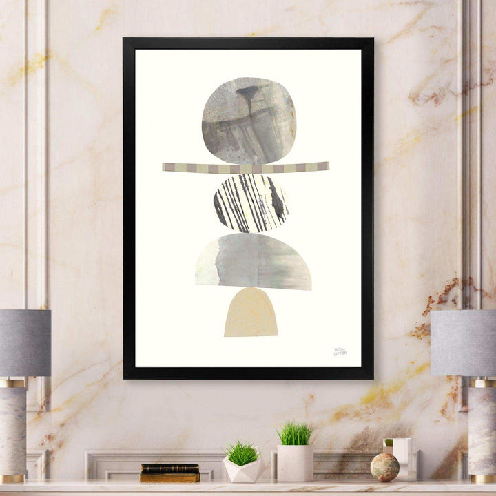 Geometric Balance Neutral I - Shabby Chic Living Room Wall Decor