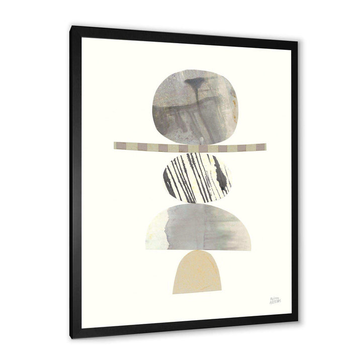 Geometric Balance Neutral I - Shabby Chic Living Room Wall Decor