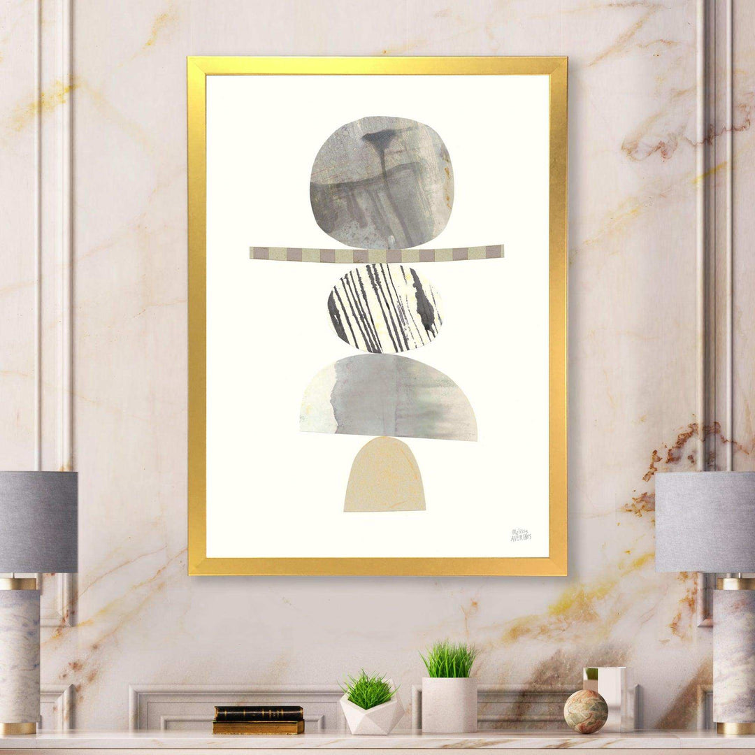 Geometric Balance Neutral I - Shabby Chic Living Room Wall Decor