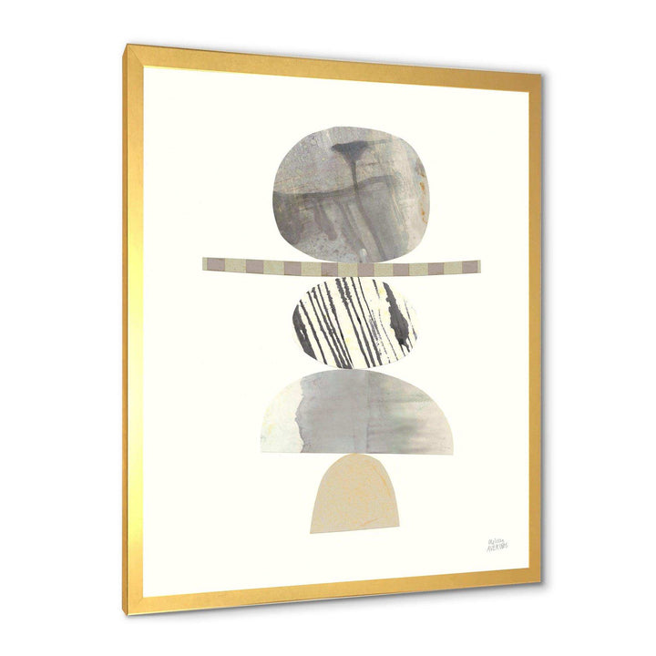 Geometric Balance Neutral I - Shabby Chic Living Room Wall Decor