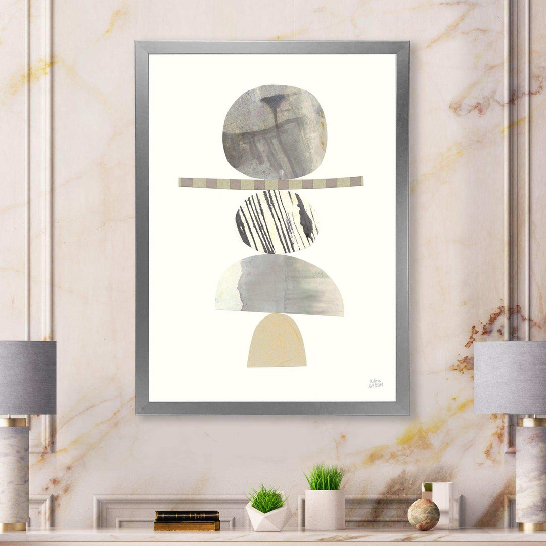 Geometric Balance Neutral I - Shabby Chic Living Room Wall Decor