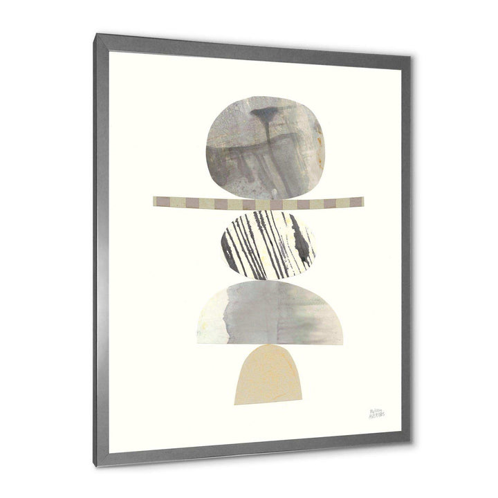 Geometric Balance Neutral I - Shabby Chic Living Room Wall Decor
