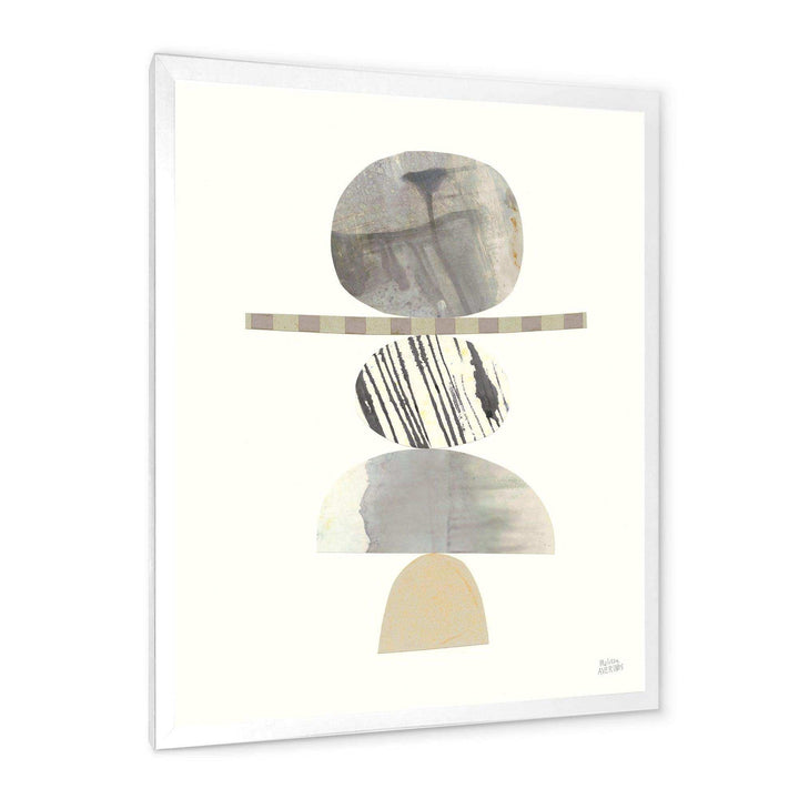 Geometric Balance Neutral I - Shabby Chic Living Room Wall Decor