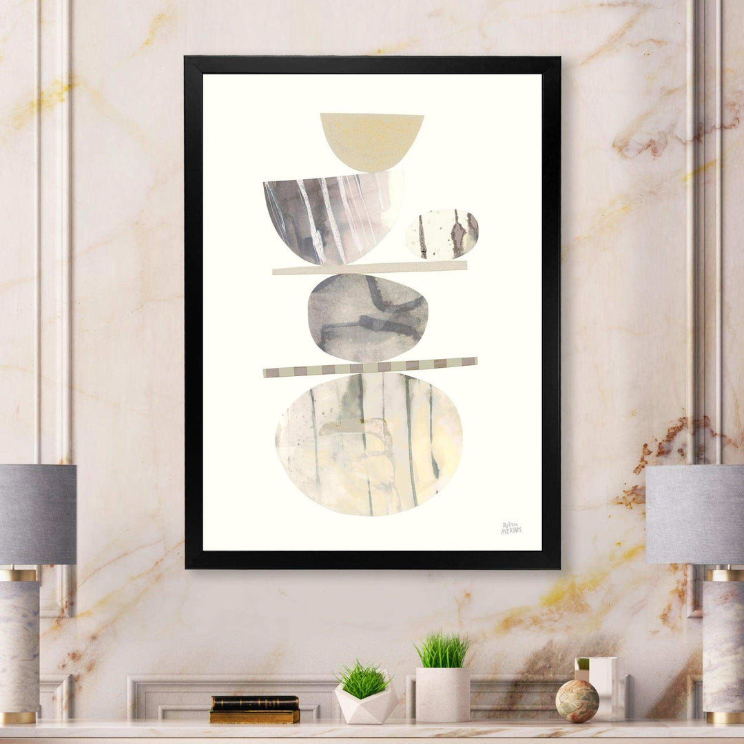 Geometric Balance Neutral II - Shabby Chic Bedroom Wall Art