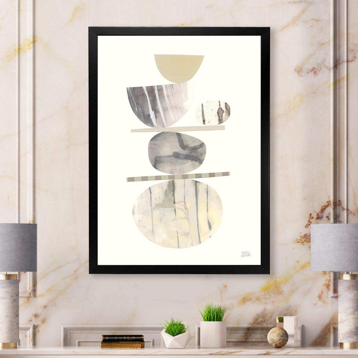 Geometric Balance Neutral II - Shabby Chic Bedroom Wall Art