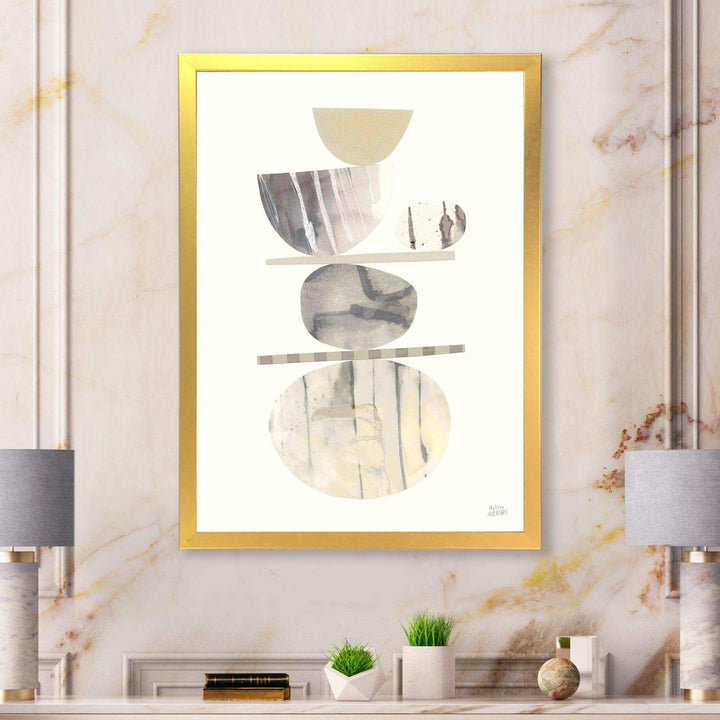 Geometric Balance Neutral II - Shabby Chic Bedroom Wall Art