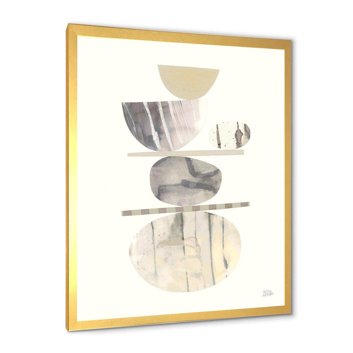 Geometric Balance Neutral II - Shabby Chic Bedroom Wall Art