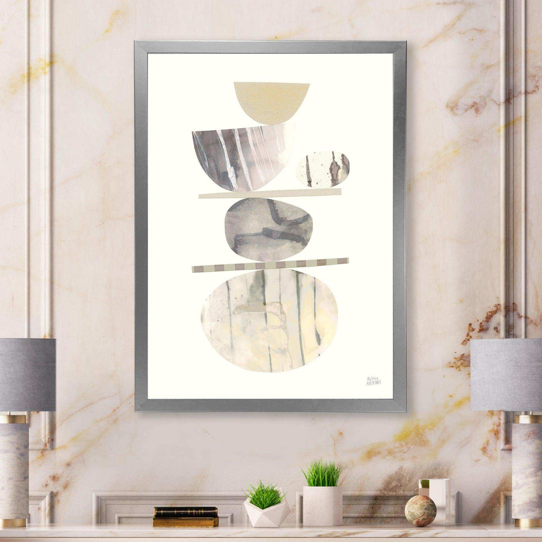 Geometric Balance Neutral II - Shabby Chic Bedroom Wall Art