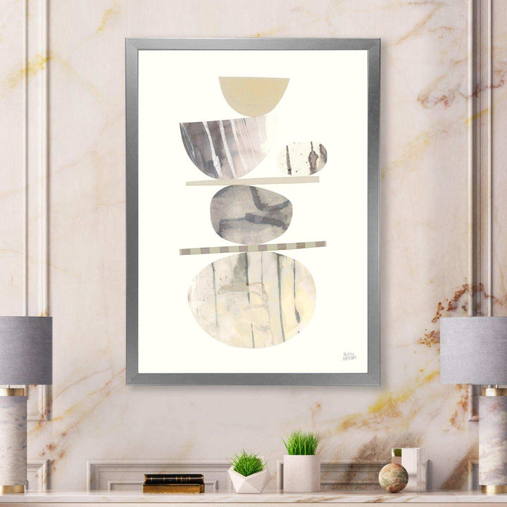 Geometric Balance Neutral II - Shabby Chic Bedroom Wall Art