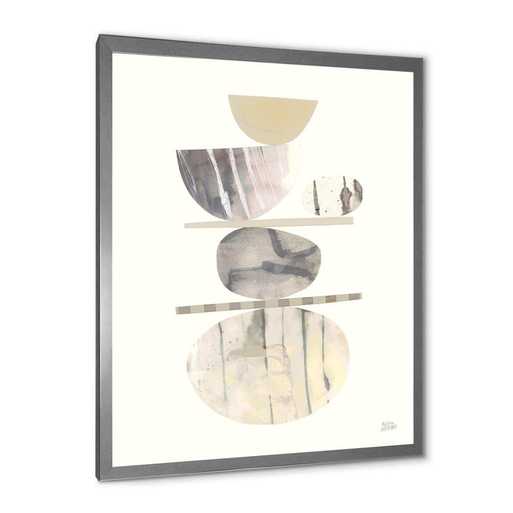 Geometric Balance Neutral II - Shabby Chic Bedroom Wall Art