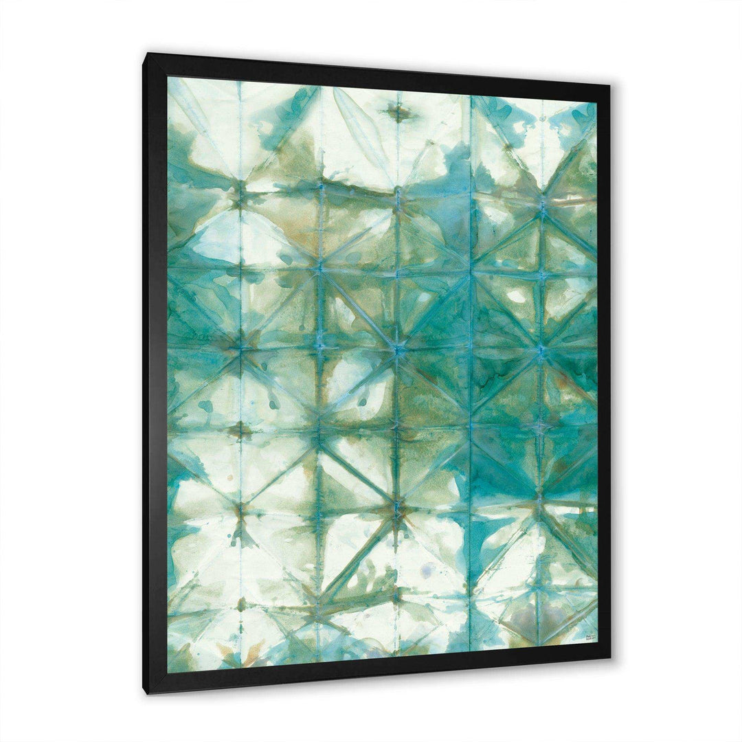 Turquoise Watercolor geometrical III - Mid-Century Modern Bedroom Wall Art