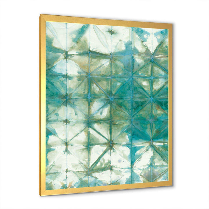 Turquoise Watercolor geometrical III - Mid-Century Modern Bedroom Wall Art