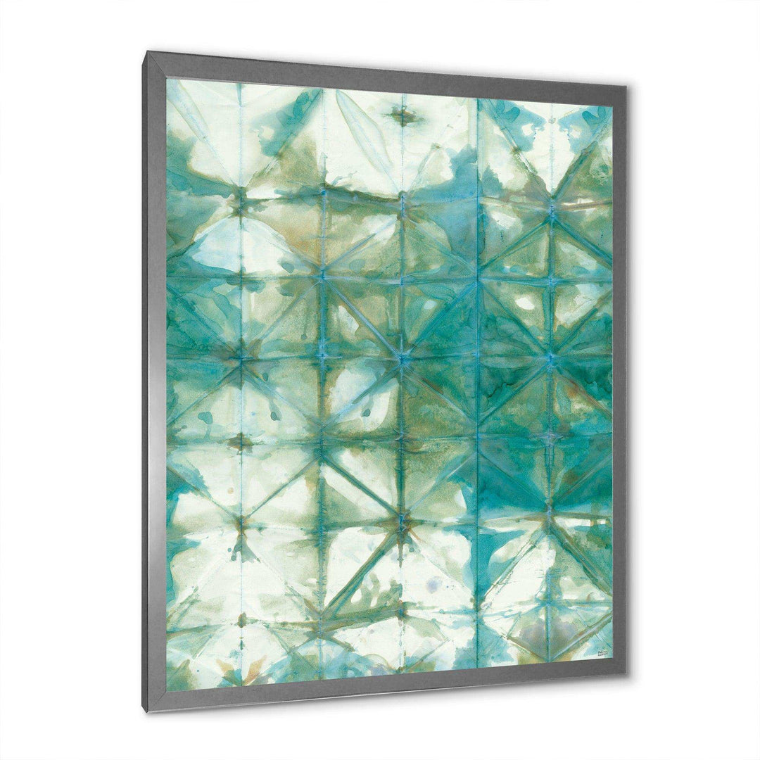 Turquoise Watercolor geometrical III - Mid-Century Modern Bedroom Wall Art