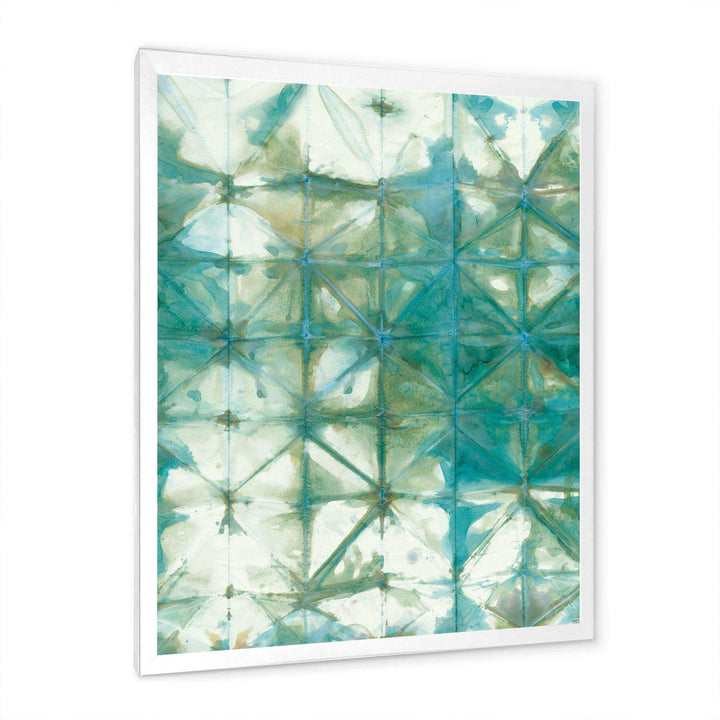 Turquoise Watercolor geometrical III - Mid-Century Modern Bedroom Wall Art