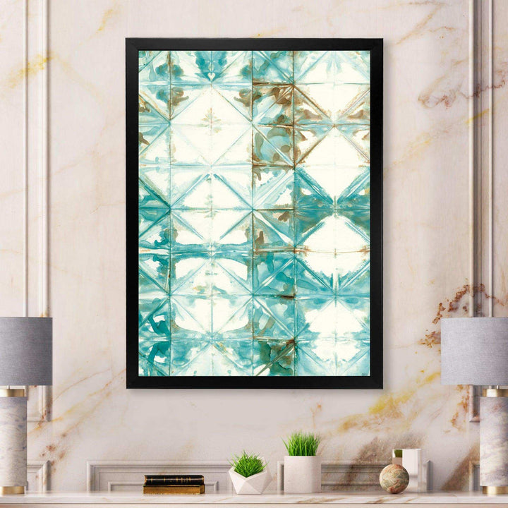 Turquoise Watercolor geometrical IV - Mid-Century Modern Wall Art Prints