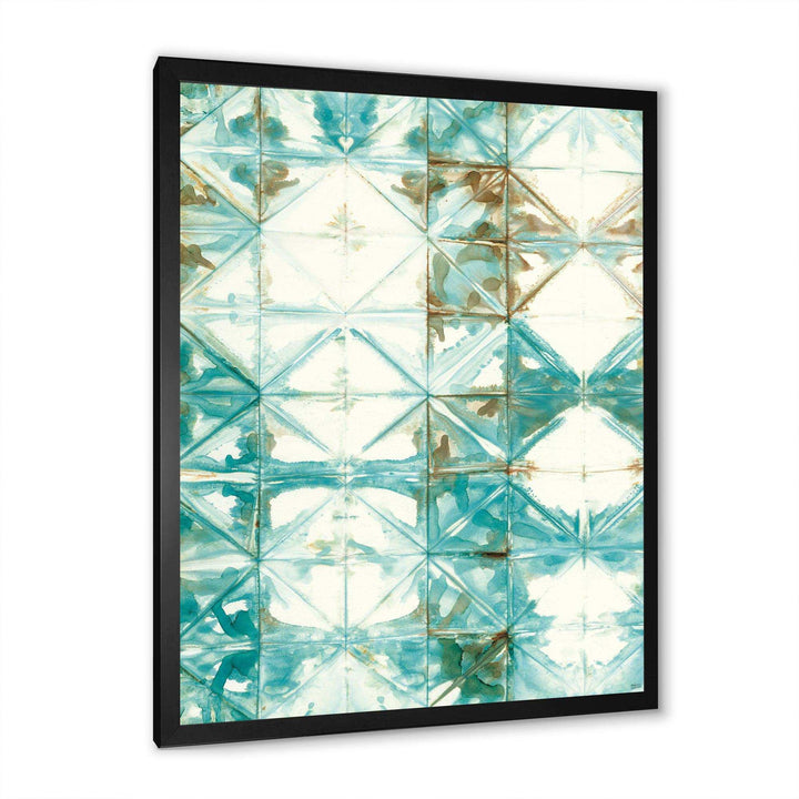 Turquoise Watercolor geometrical IV - Mid-Century Modern Wall Art Prints