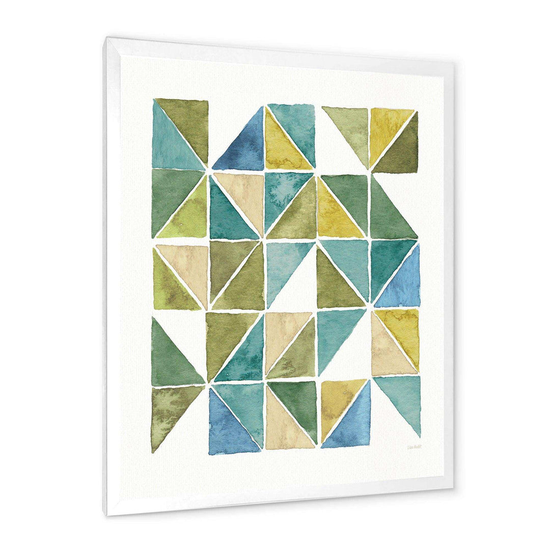 geometric Green Triangle I - Mid-Century Modern Bedroom Wall Art