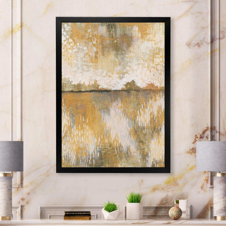 Glam Cream and Brown Curious Sky - Modern Living Room Wall Decor