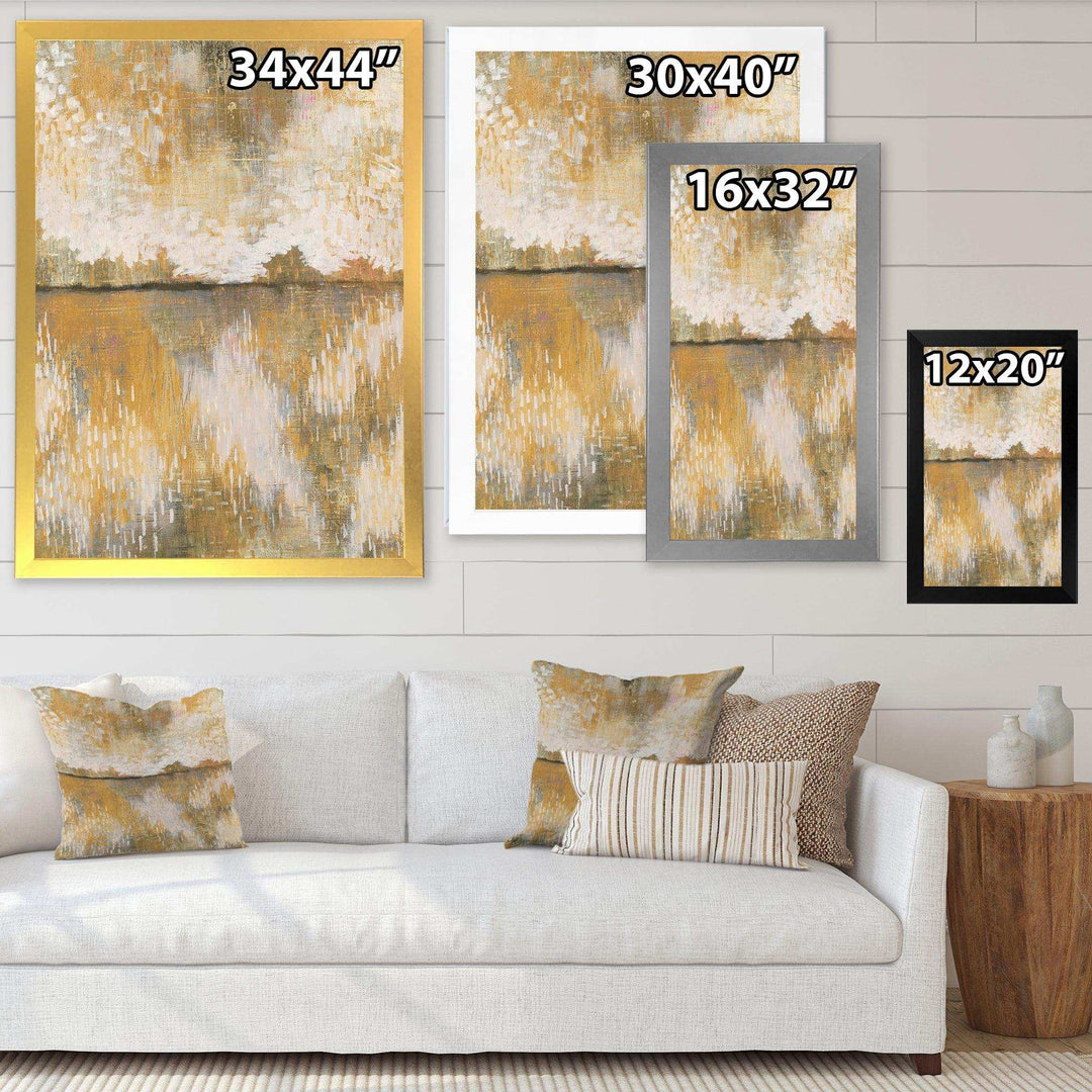 Glam Cream and Brown Curious Sky - Modern Living Room Wall Decor