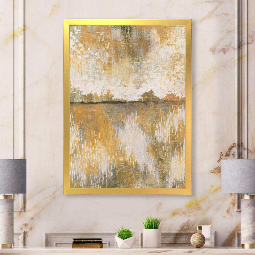 Glam Cream and Brown Curious Sky - Modern Living Room Wall Decor