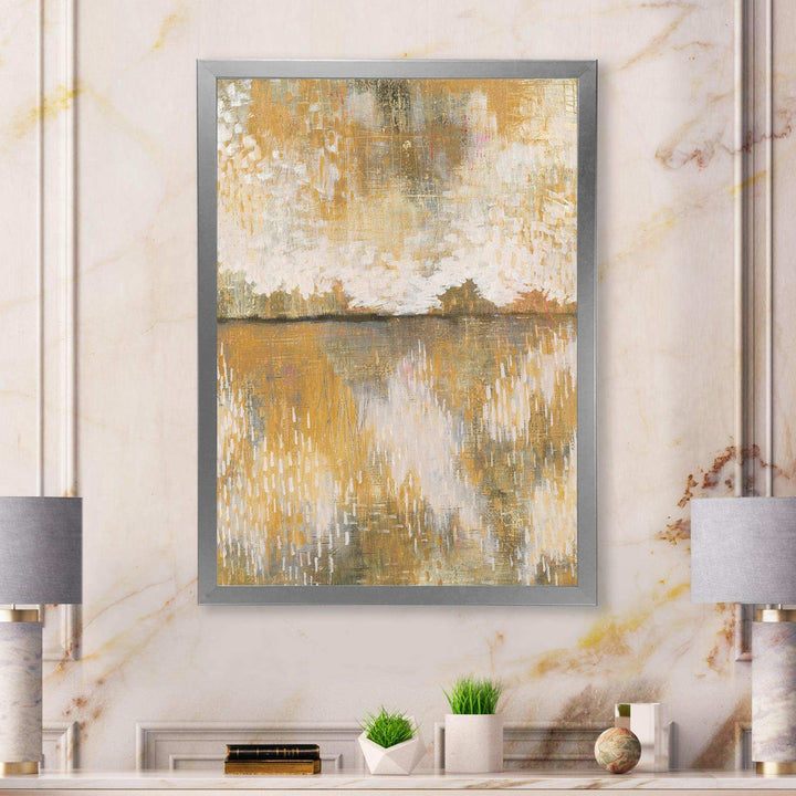 Glam Cream and Brown Curious Sky - Modern Living Room Wall Decor