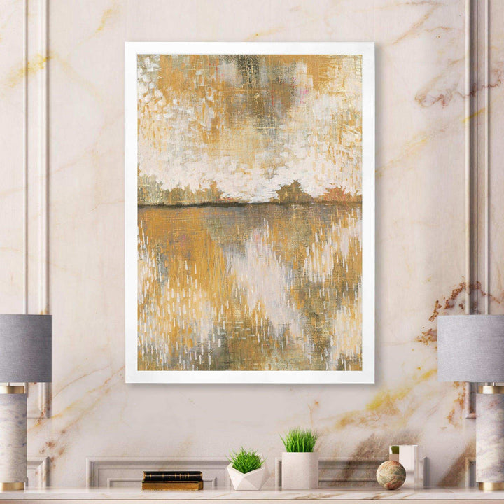 Glam Cream and Brown Curious Sky - Modern Living Room Wall Decor