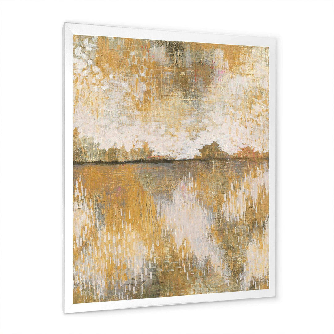 Glam Cream and Brown Curious Sky - Modern Living Room Wall Decor