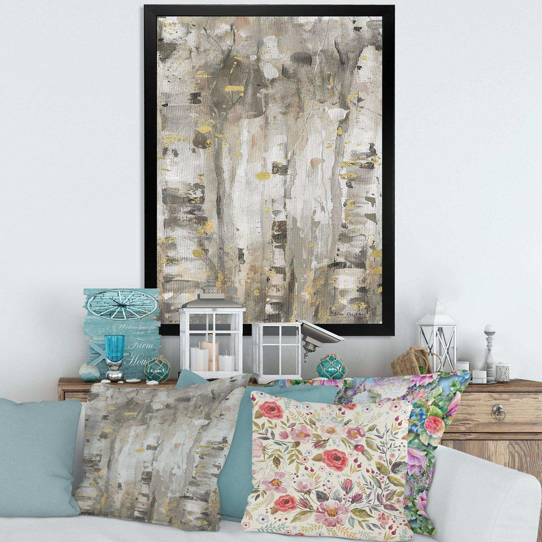 The Modern Grey Forest II - Farmhouse Living Room Wall Decor