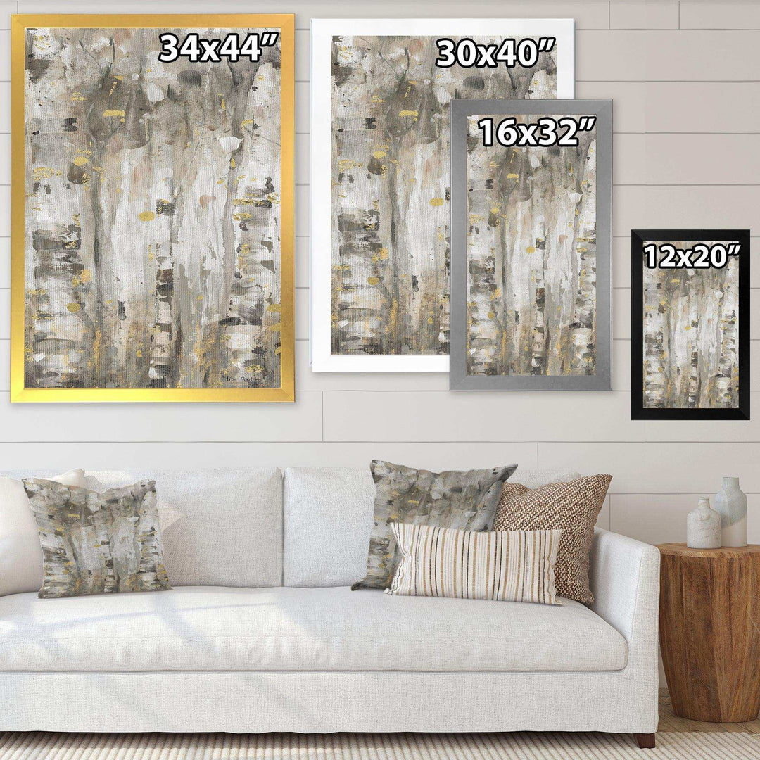 The Modern Grey Forest II - Farmhouse Living Room Wall Decor