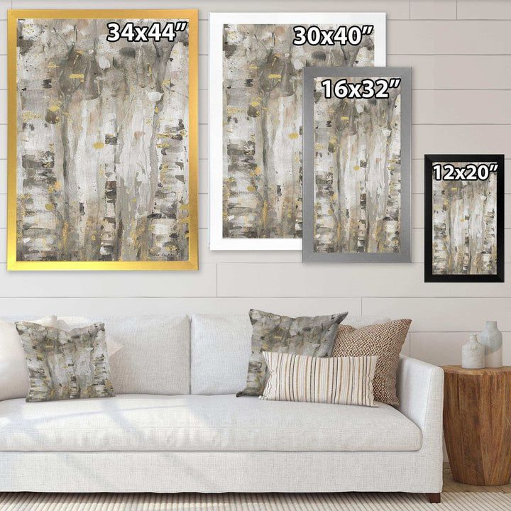 The Modern Grey Forest II - Farmhouse Living Room Wall Decor