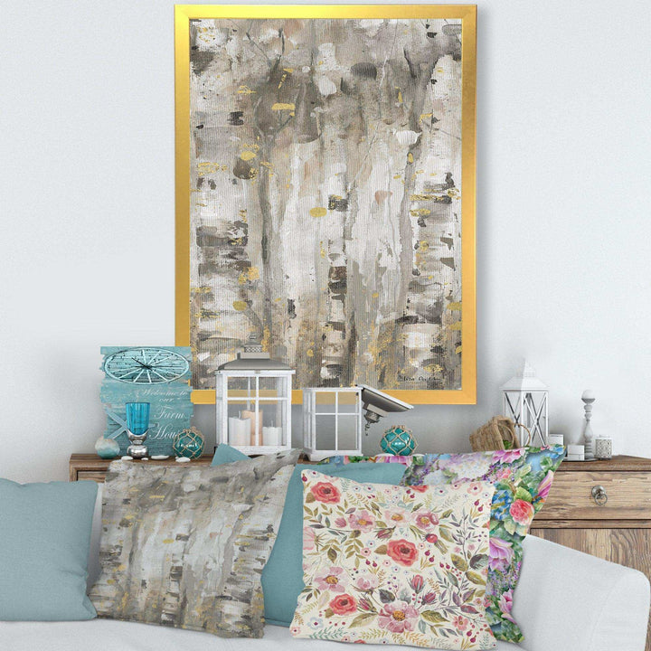 The Modern Grey Forest II - Farmhouse Living Room Wall Decor