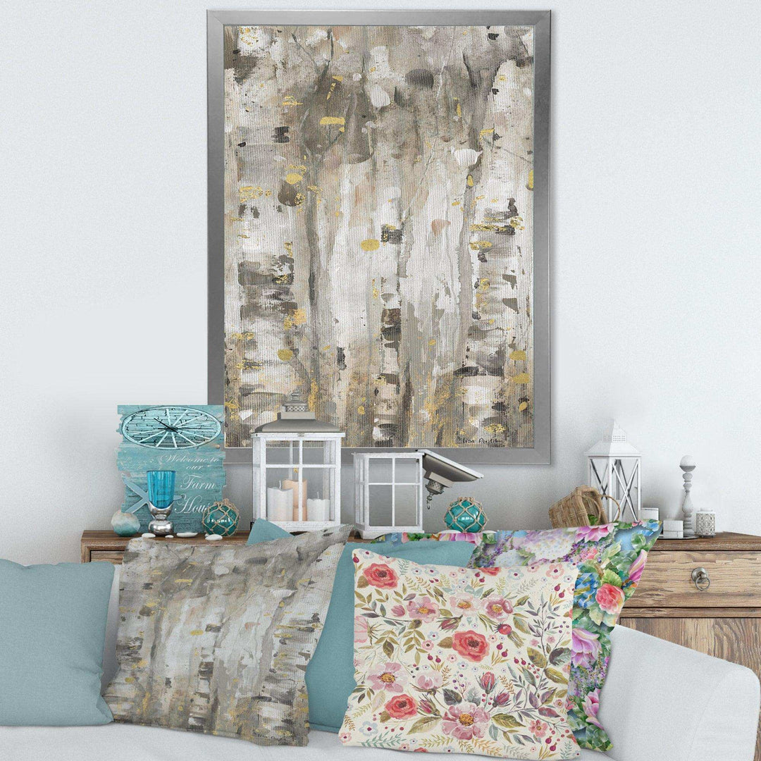 The Modern Grey Forest II - Farmhouse Living Room Wall Decor