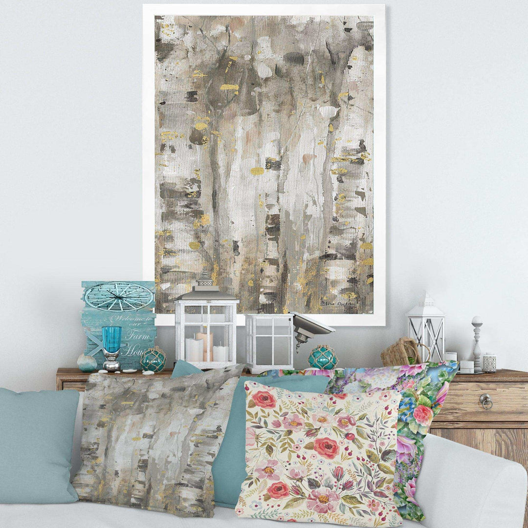 The Modern Grey Forest II - Farmhouse Living Room Wall Decor