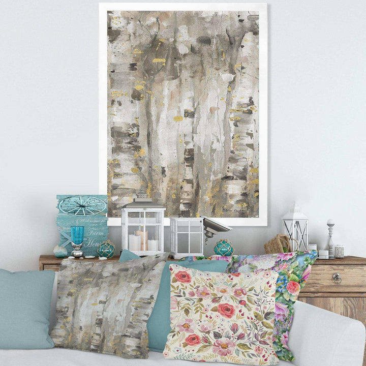 The Modern Grey Forest II - Farmhouse Living Room Wall Decor