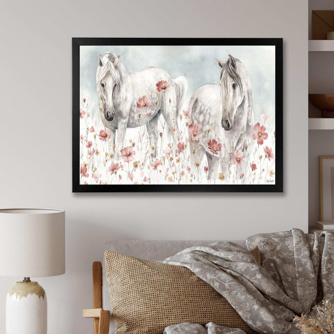 watercolors Pink Wild Horses