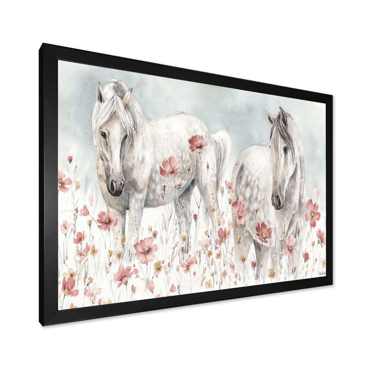 watercolors Pink Wild Horses