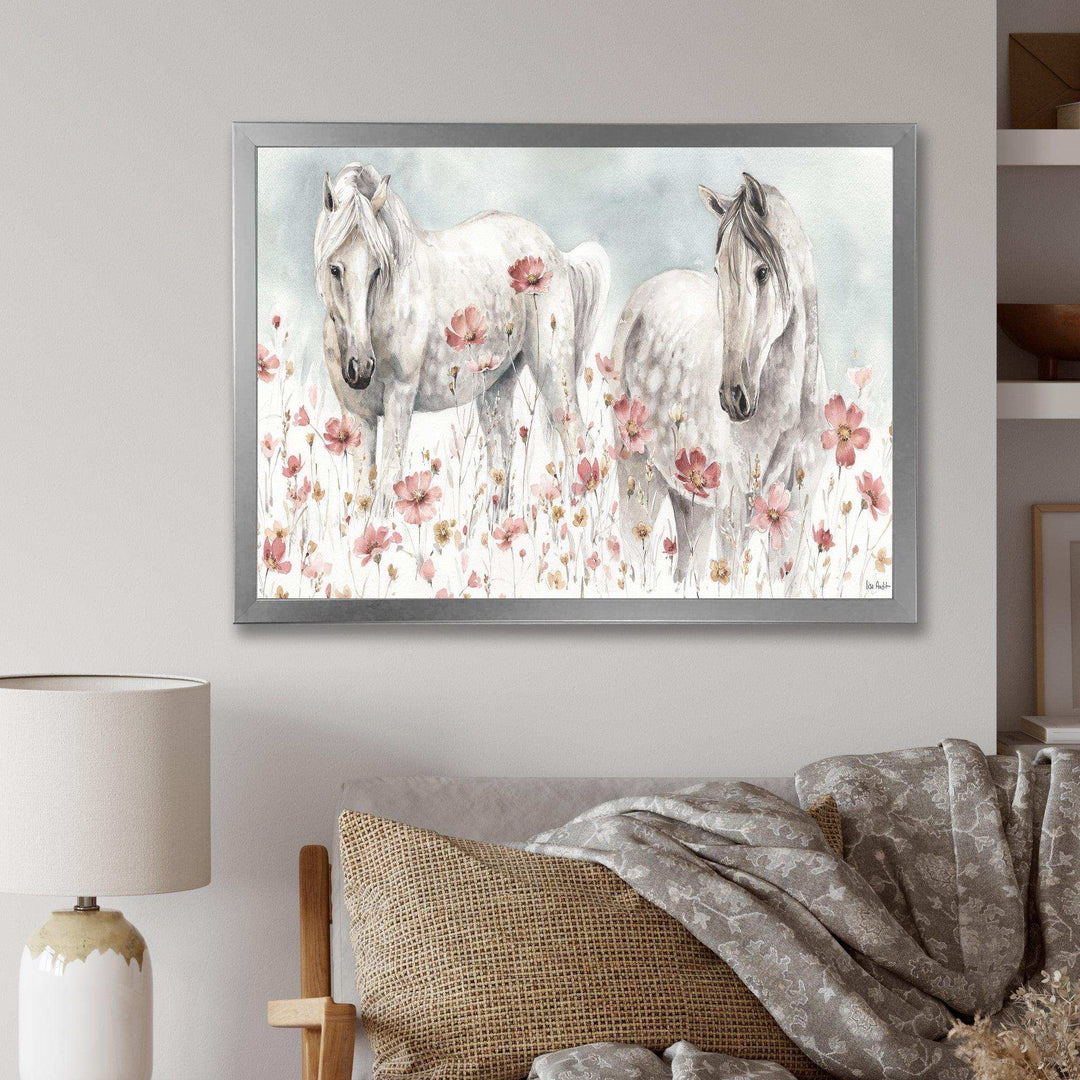 watercolors Pink Wild Horses