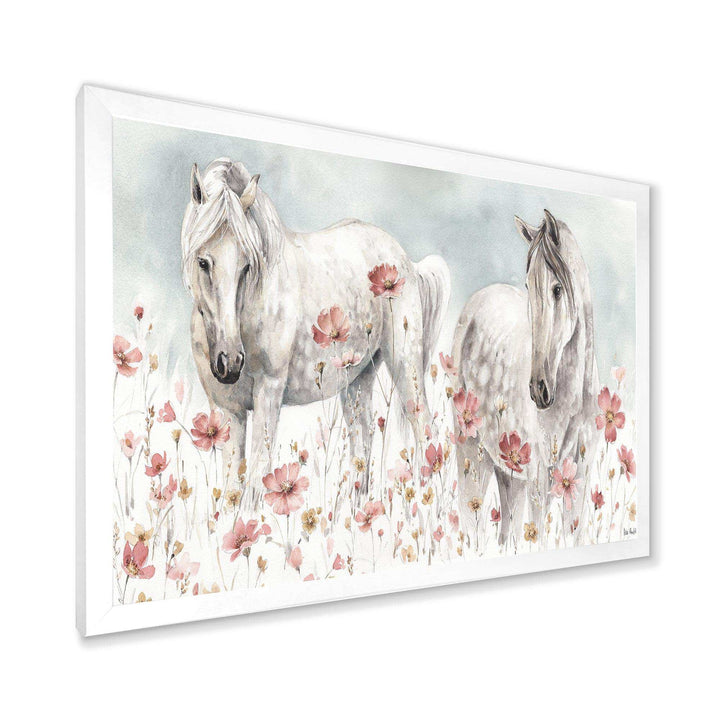 watercolors Pink Wild Horses