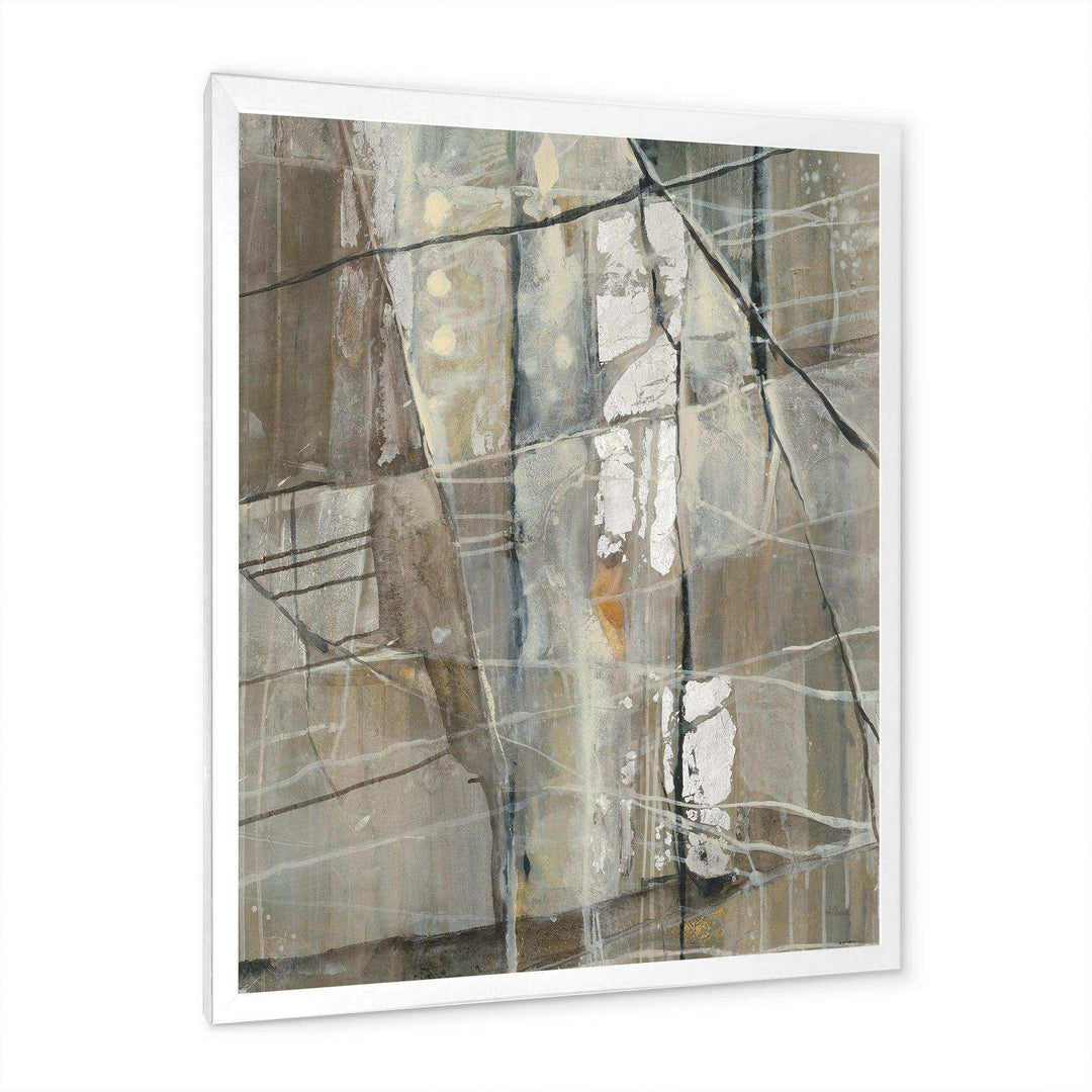 Grey Silver Geometric Composition - Modern Living Room Wall Decor