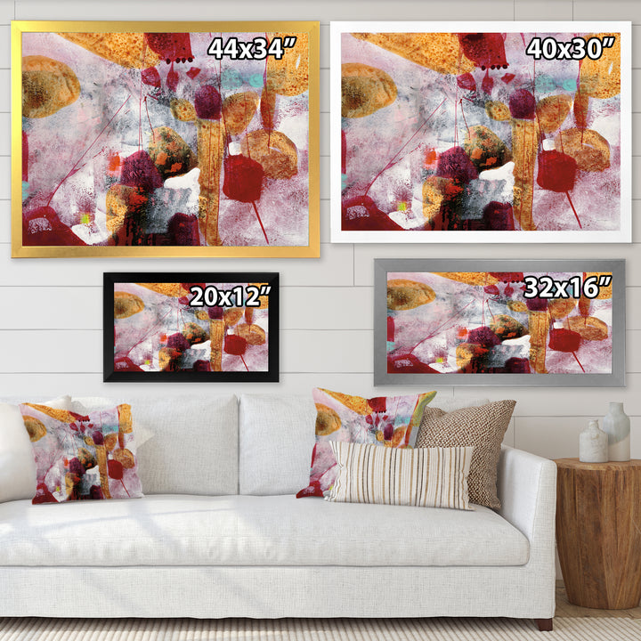 Abstract Watercolor with Red and Yellow Framed Print Matte White - 1.5" Width