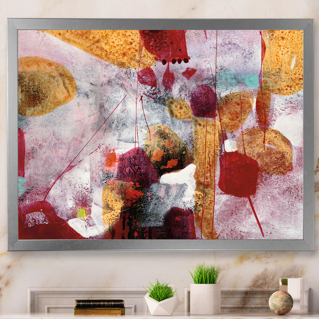 Abstract Watercolor with Red and Yellow Framed Print Matte White - 1.5" Width